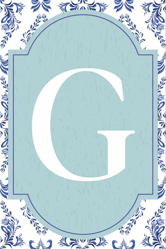 Blue Floral Garden Flag